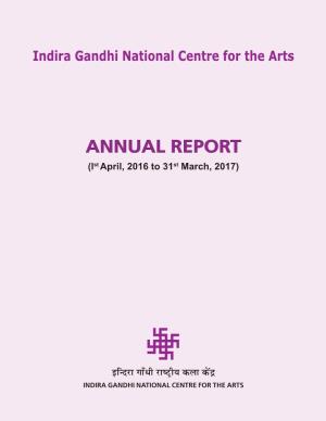 ANNUAL REPORT (Ist April, 2016 to 31St March, 2017)