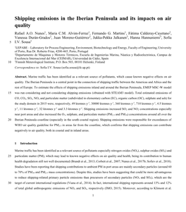 Shipping Emissions in the Iberian Peninsula and Its Impacts on Air Quality Rafael A.O