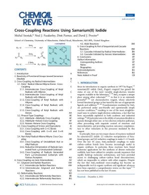 Cross-Coupling Reactions Using Samarium(II) Iodide Michal Szostak,* Neal J