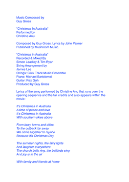 Blinky Bills White Christmas Music Credits