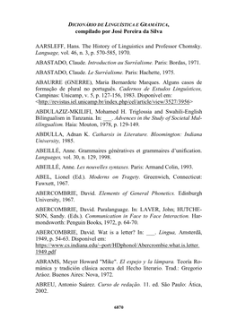 Compilado Por José Pereira Da Silva AARSLEFF, Hans. the History Of