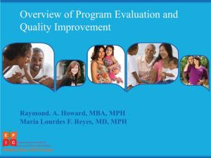 Overview of Program Evaluation and Quality Improvement