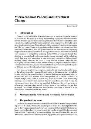Microeconomic Policies and Structural Change 235