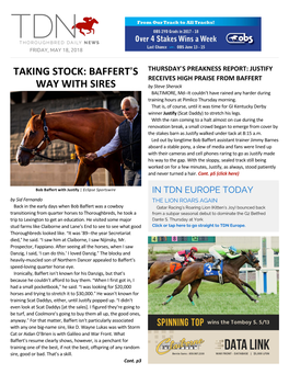 Taking Stock: Baffert=S Way with Sires