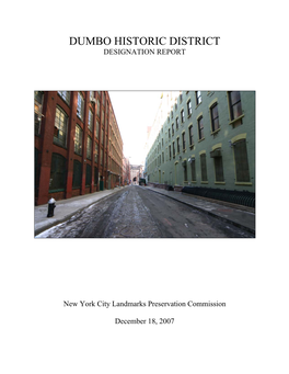 Dumbo Historic District Designation Report