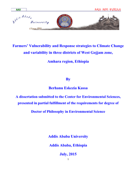 Farmers' Vulnerability and Response Strategies to Climate Change And