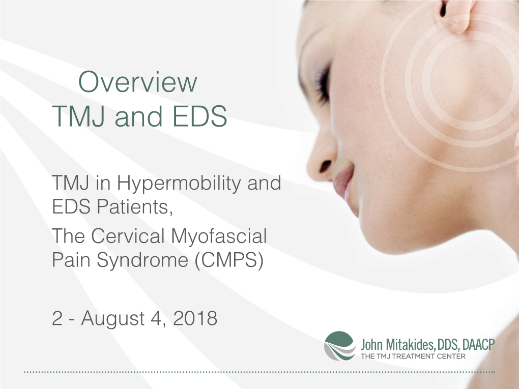 Overview TMJ and EDS