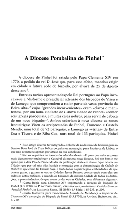 A Diocese Pombalina De Pinhel *