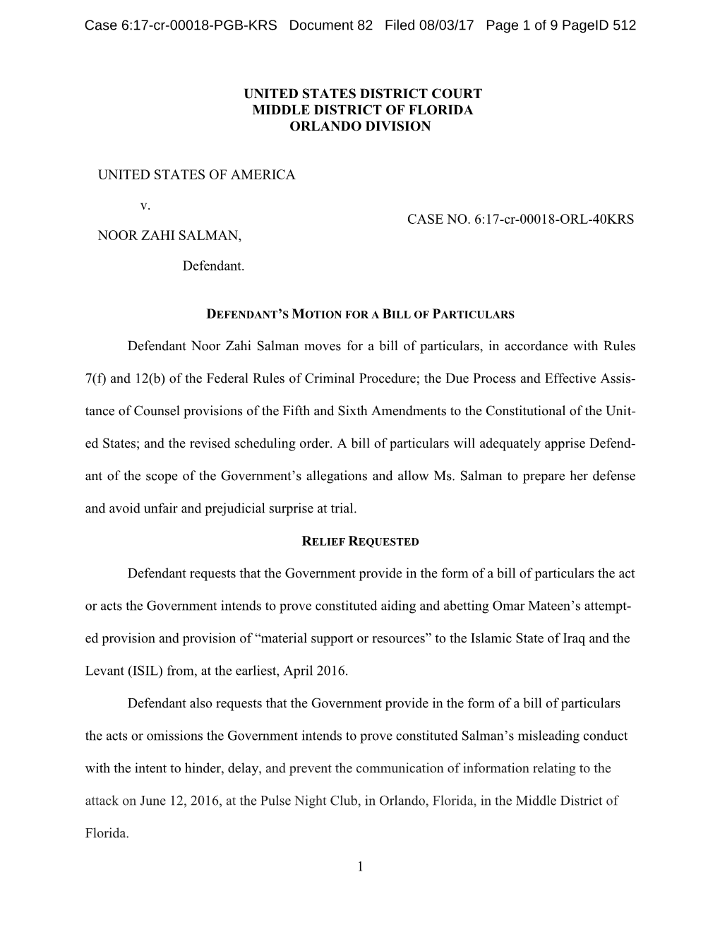 Defendant's Motion for a Bill of Particulars DocsLib