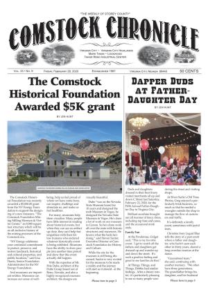 The Comstock Historical Foundation Awarded $5K Grant