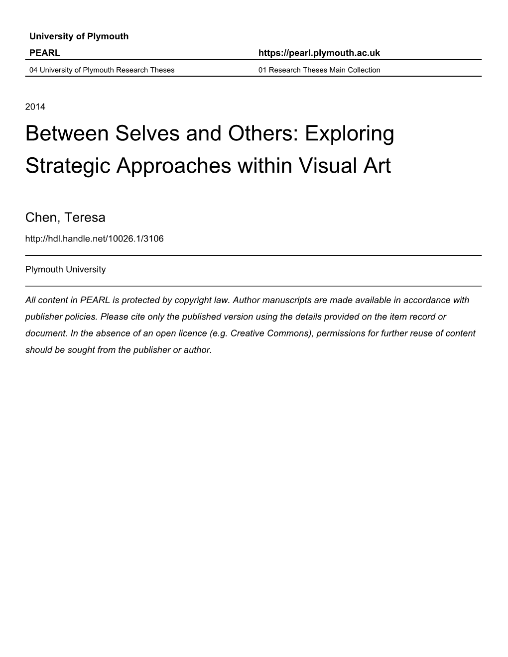 Between Selves and Others: Exploring Strategic Approaches Within Visual Art