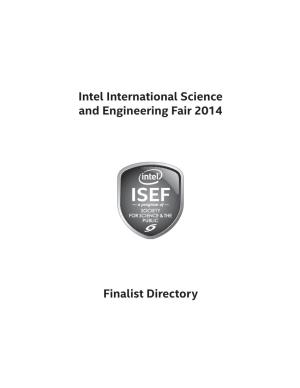 Intel International Science and Engineering Fair 2014 Finalist
