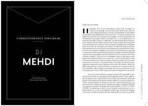 Correspondance Imaginaire • DJ Mehdi 6 | PORTRAIT # 1 • Printemps 2014 Partir