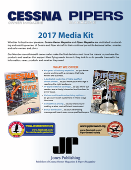 Cessna Owner Organization and Piper Owner Society Members Receive a Digital Version of Each Month’S Magazine Delivered Direct to Their Respective Email Addresses
