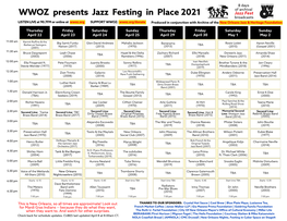 WWOZ Presents Jazz Festing in Place 2021