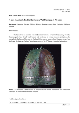 A New Sasanian Helmet in the Musee D'art Classique De Mougins