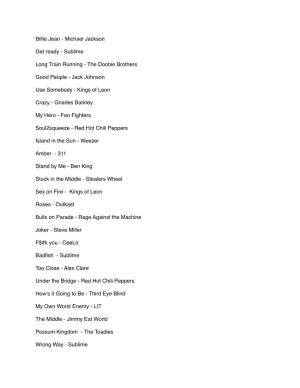 Ellen Drive Song List