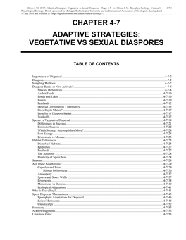 Volume 1, Chapter 4-7: Adaptive Strategies: Vegetative Vs Sexual