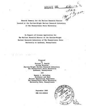Hazards Summary for the Nuclear Research Reactor Located at The