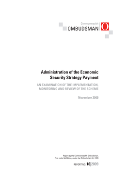 Administration of the Economic Security Strategy Payment