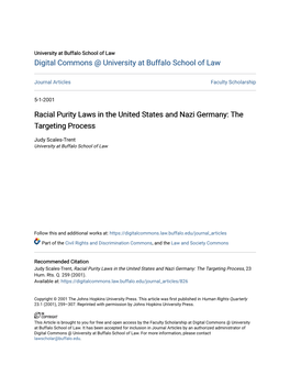 Racial Purity Laws in the United States and Nazi Germany: the Targeting Process