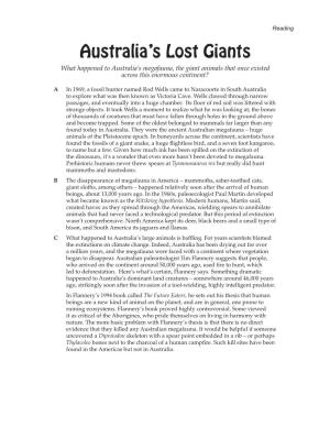 Australia's Lost Giants