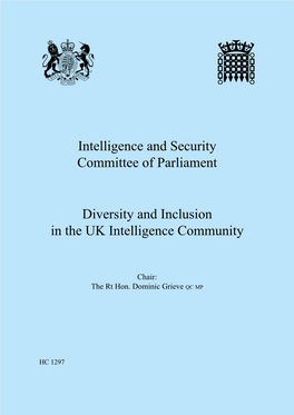 Diversity and Inclusion in the UK Intelligence Community