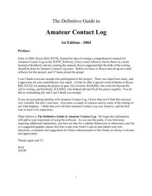 Amateur Contact Log