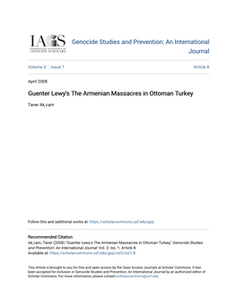 Guenter Lewy's the Armenian Massacres in Ottoman Turkey