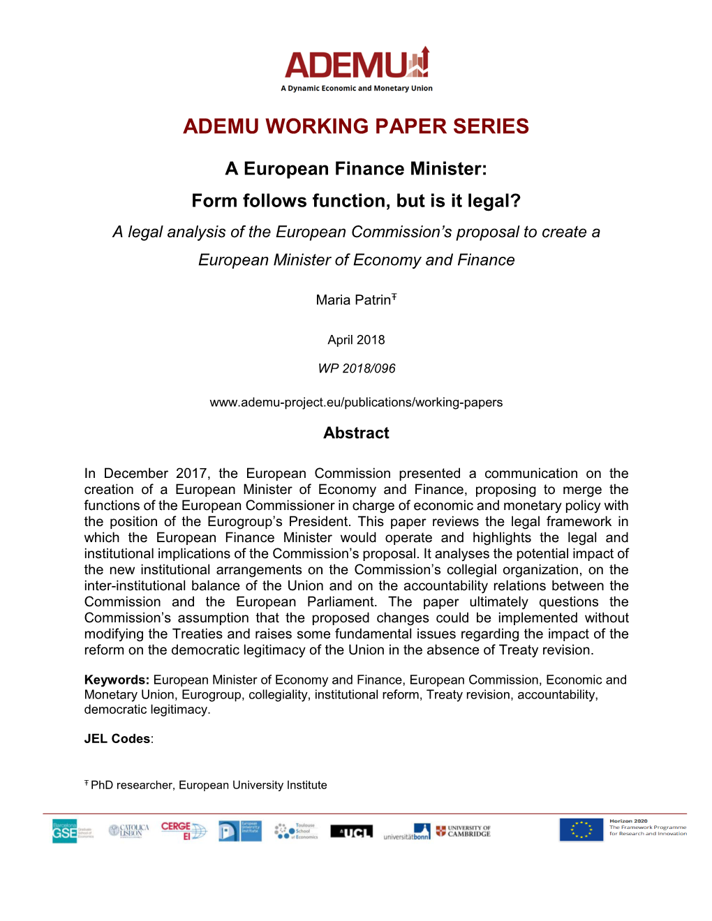 Ademu Working Paper Series