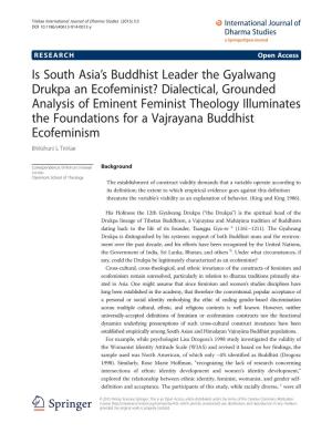 Is South Asiałs Buddhist Leader the Gyalwang Drukpa an Ecofeminist?