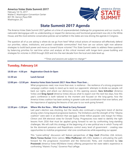 State Summit 2017 Agenda