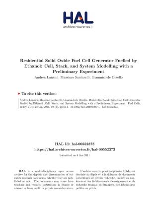 Residential Solid Oxide Fuel Cell Generator Fuelled by Ethanol
