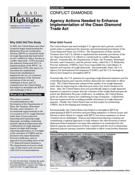 GAO-06-978 Highlights, CONFLICT DIAMONDS