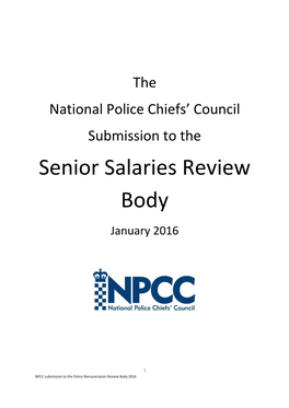 Submission to the Senior Salaries Review Body January 2016