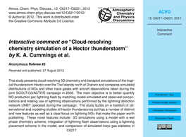 Cloud-Resolving Chemistry Simulation of a Hector Thunderstorm” by K