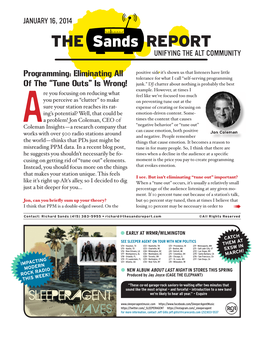 The Sands Report with Jon Coleman Part 1