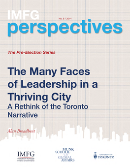 The Many Faces of Leadership in a Thriving City a Rethink of the Toronto Narrative