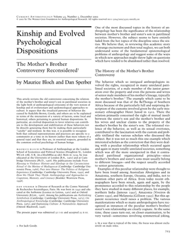 (2002) Kinship and Evolved Psychological Dispositions