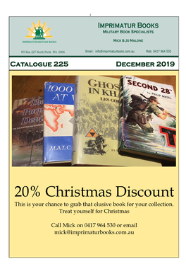 20% Christmas Discount This Is Your Chance to Grab That Elusive Book for Your Collection