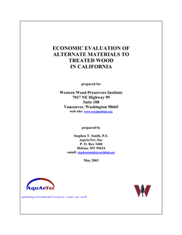 Economic Evaluation of Alternate Materials to Treated Wood in California