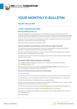 Your Monthly E-Bulletin