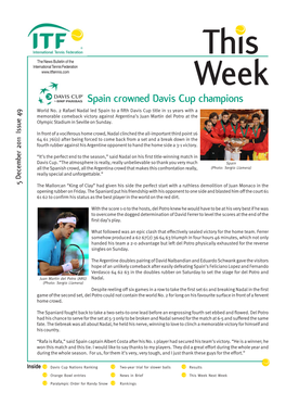Spain Crowned Davis Cup Champions World No