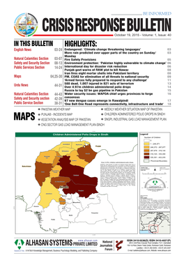 Crisis Response Bulletin