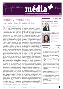 Michel Field Quitte La Direction De L'info