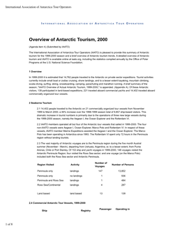 Overview of Antarctic Tourism 2000 Download