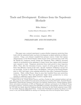 Trade and Development: Evidence from the Napoleonic Blockade