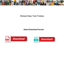Wicked New York Tickets