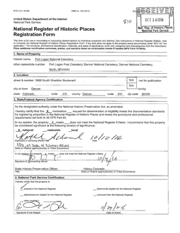 Fort Logan National Cemetery National Register Nomination, 5DV.4344