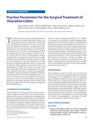 Practice Parameters for the Surgical Treatment of Ulcerative Colitis Howard Ross, M.D